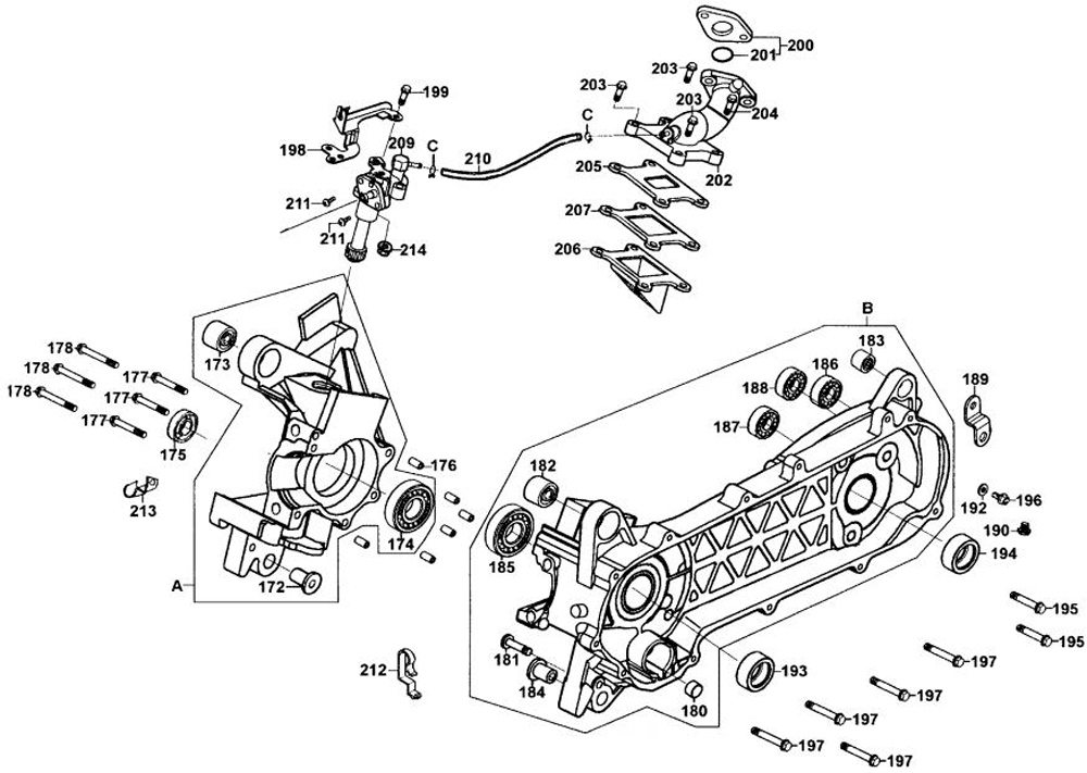 Kurbelgehäuse & Ölpumpe