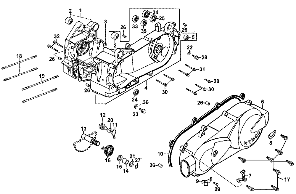 Kurbelgehäuse kpl. & Variomatikdeckel