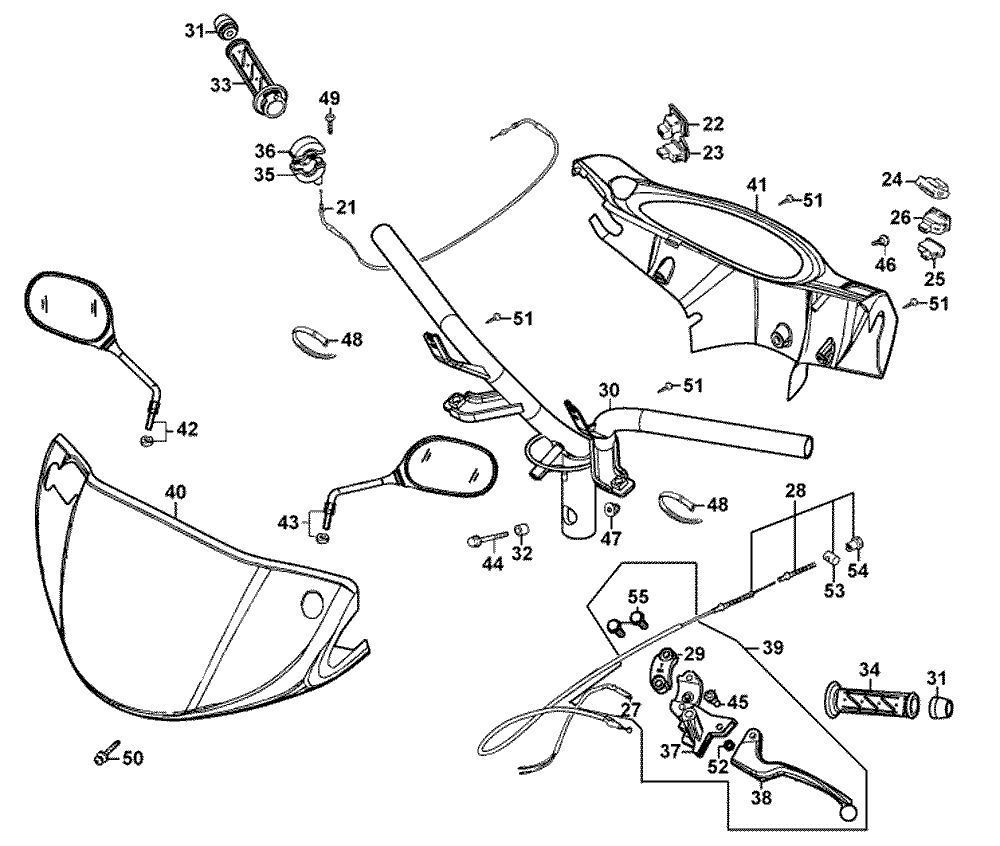 Griffe, Spiegel, Lenker & Lenkerverkleidung