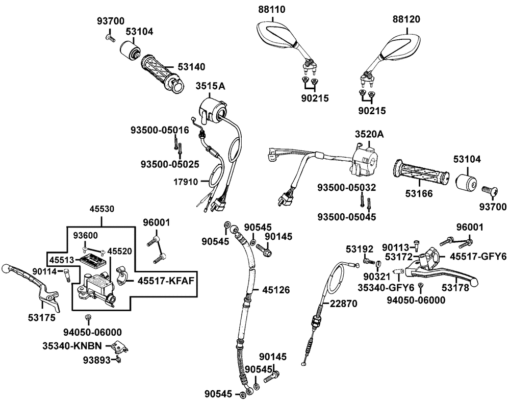 Armaturen, Spiegel & Bowdenzüge