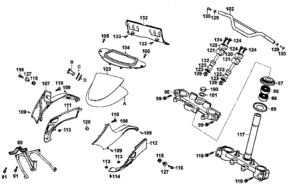 Lenker-Steuerkopf m. Verkleidung