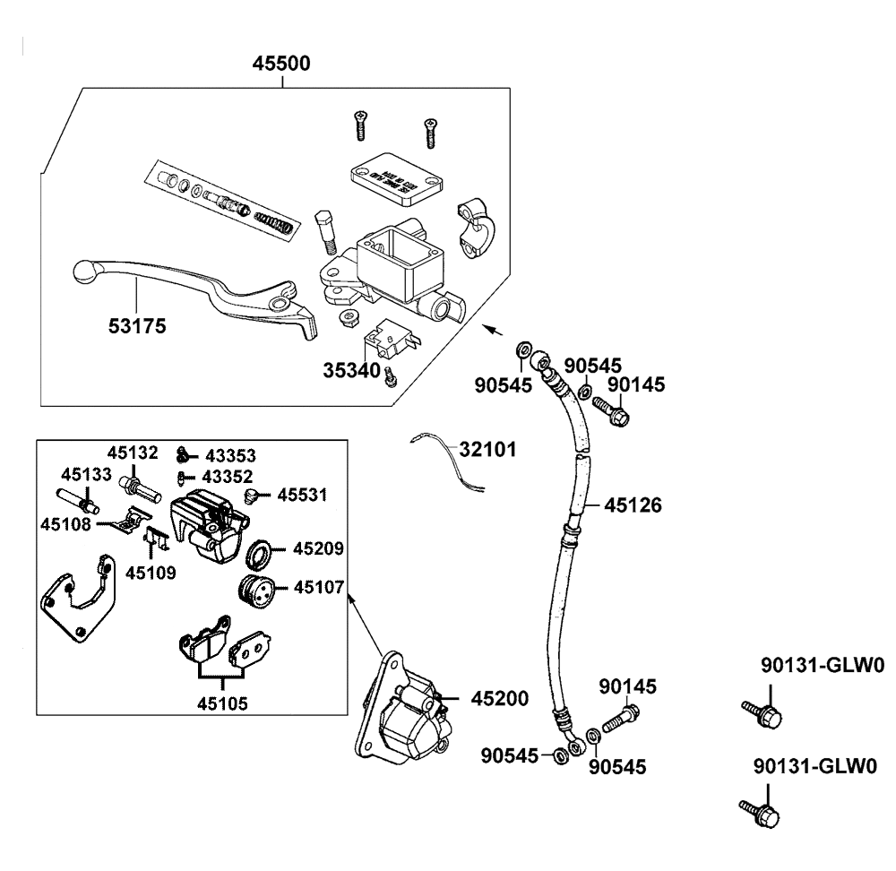Hauptbremszylinder vorne & Bremsschläuche