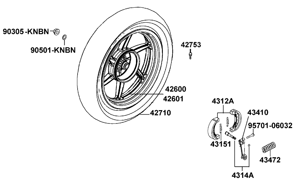 Hinterrad mit Bremse