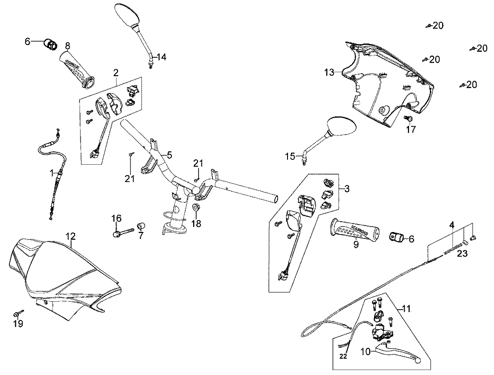 Griffe, Spiegel, Lenker & Lenkerverkleidung