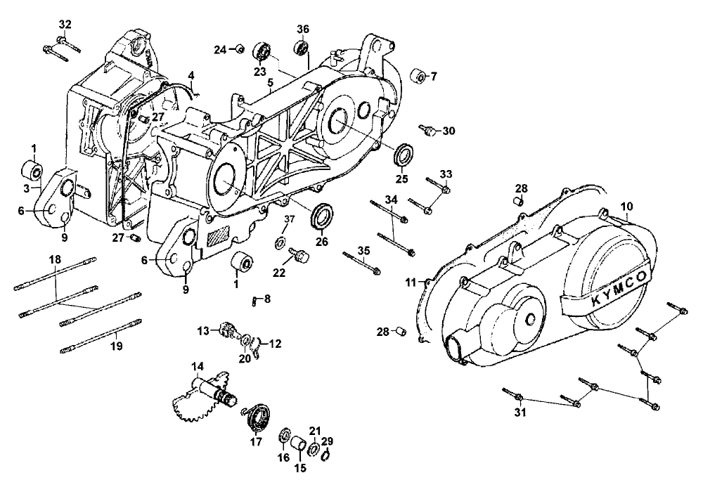Kurbelgehäuse - Variomatikdeckel