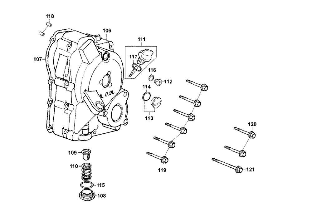 Kurbelgehäusedeckel rechts