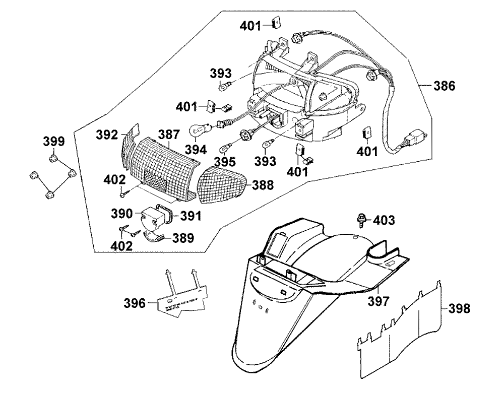 Rücklicht - hintere Radabdeckung