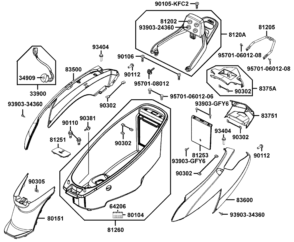 hintere Verkleidungen-Helmbox