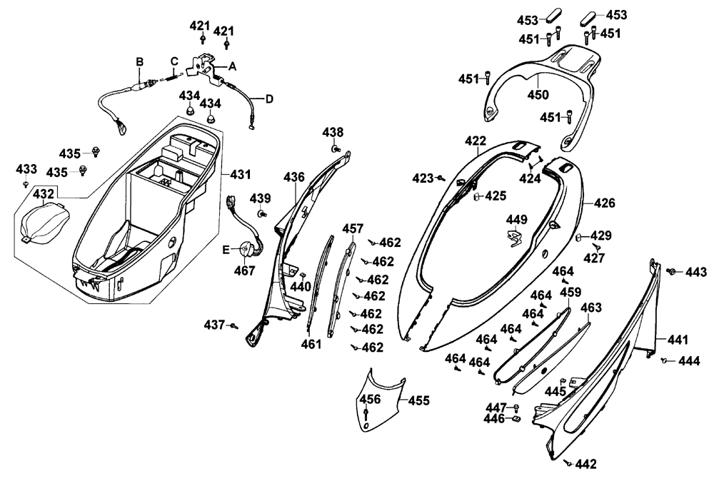 Hintere Verkleidungen - Helmbox 
