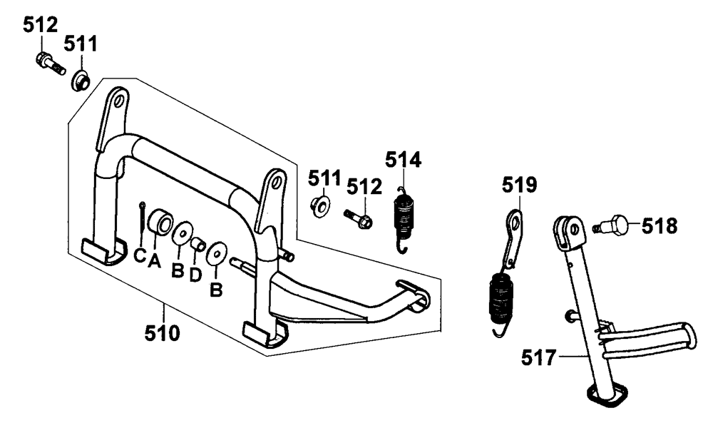 Haupt und Seitenständer
