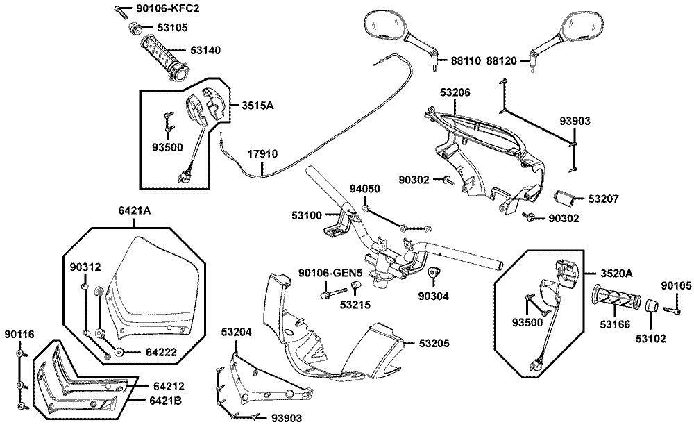 Lenker, Spiegel & Bowdenzüge