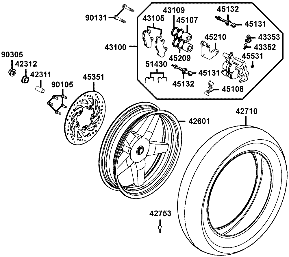Hinterrad mit Bremse