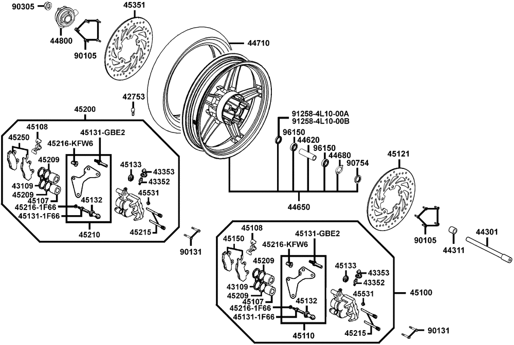 Vorderrad mit Bremsscheibe