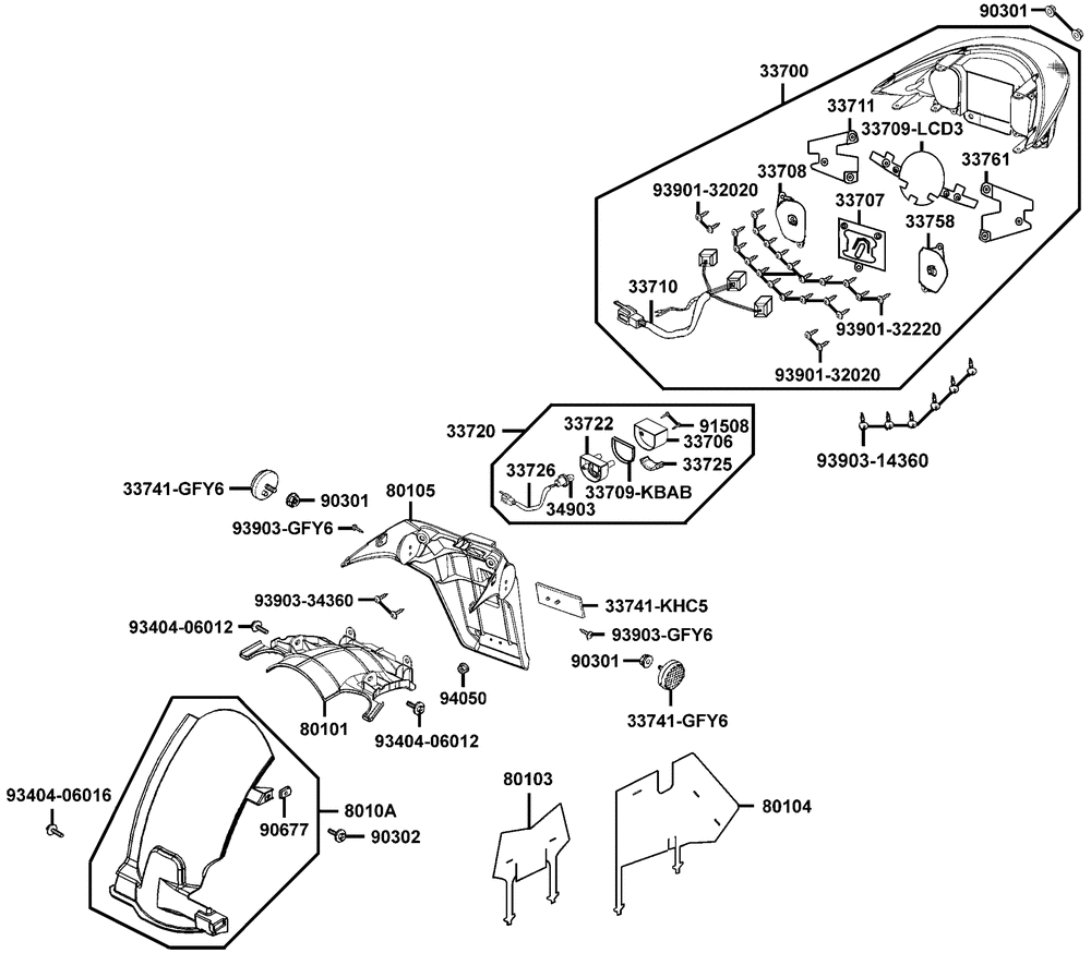 Rücklicht & hintere Radabdeckung