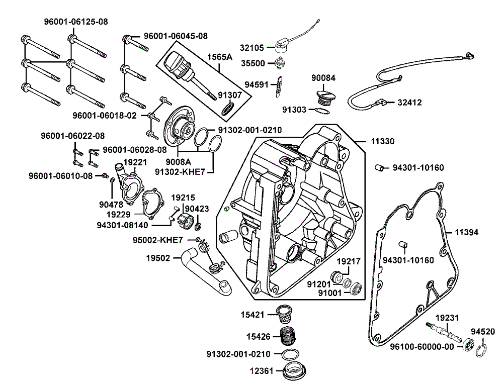 Gehäusedeckel rechts-Wasserpumpe