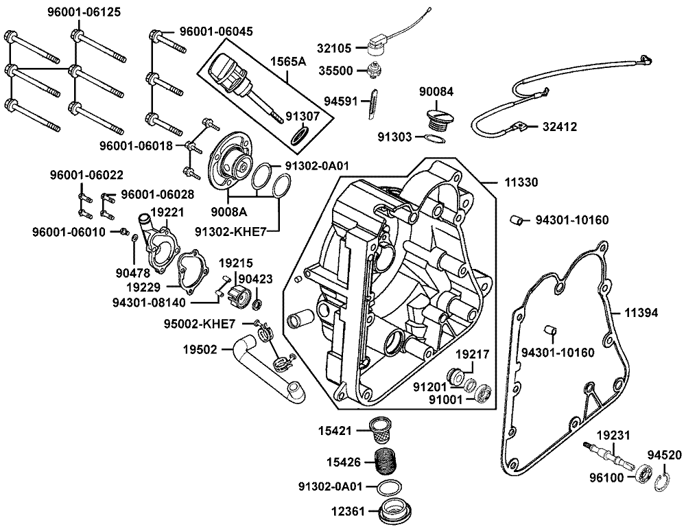 Gehäusedeckel rechts-Wasserpumpe