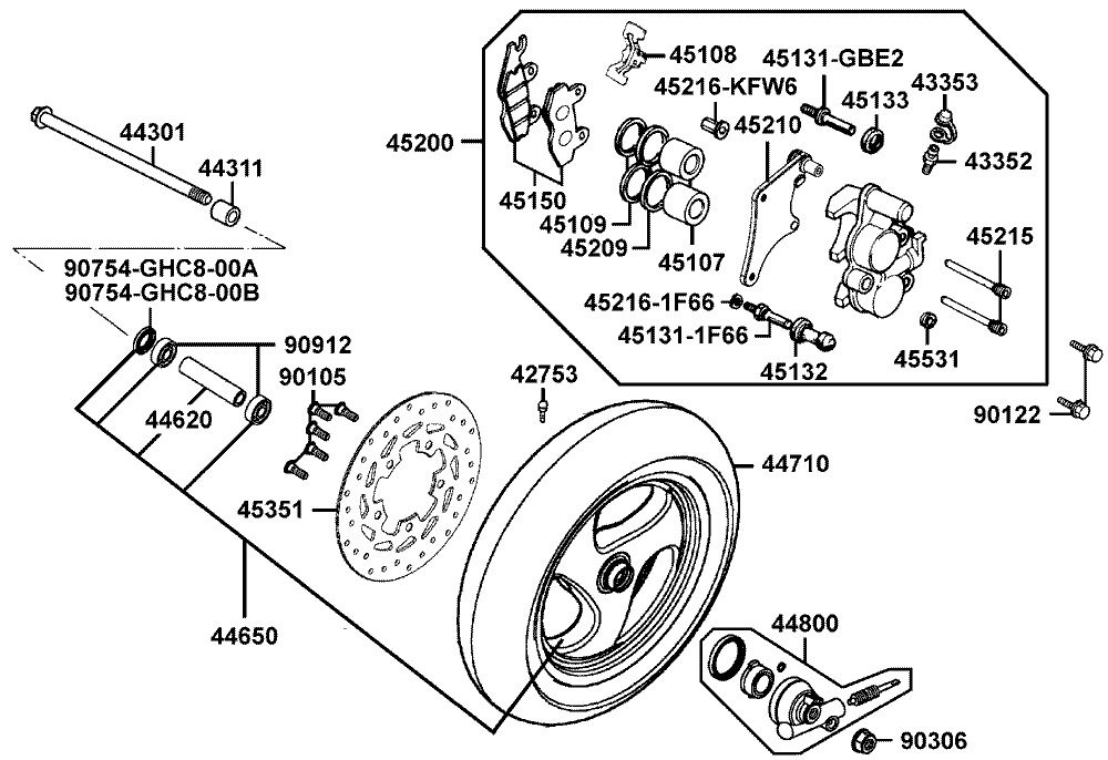 Vorderrad mit Bremssattel