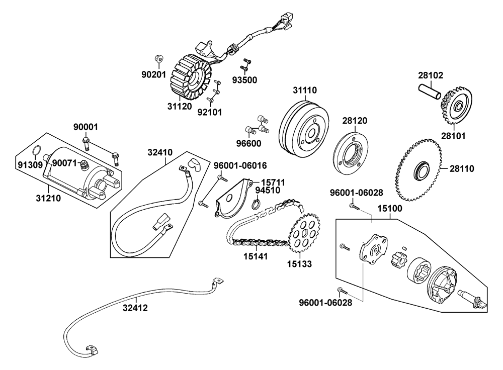 Lichtmaschine, Anlasser & Ölpumpe