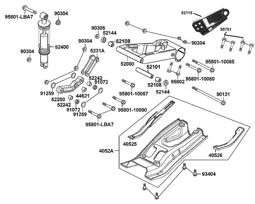 Schwinge & Federbein hinten