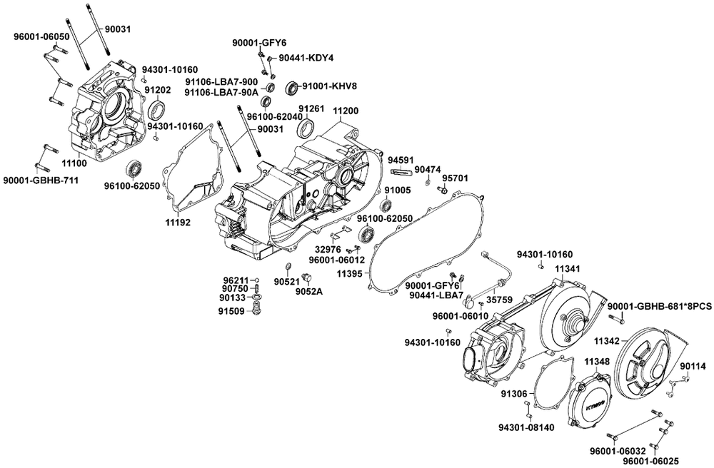 Kurbelgehäuse & Variomatikdeckel