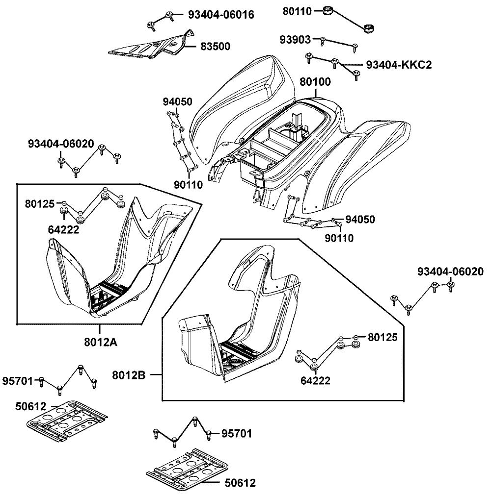 Verkleidungen hinten-Trittbrett
