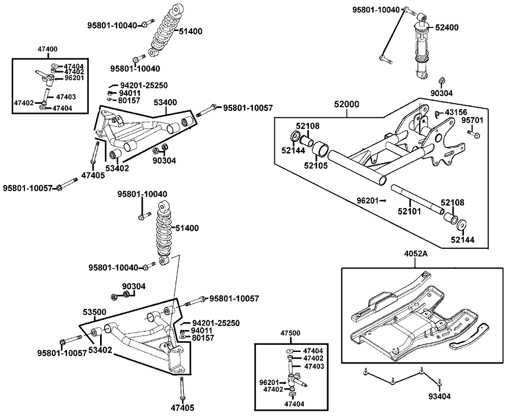 Stossdämpfer-Querlenker-Schwinge