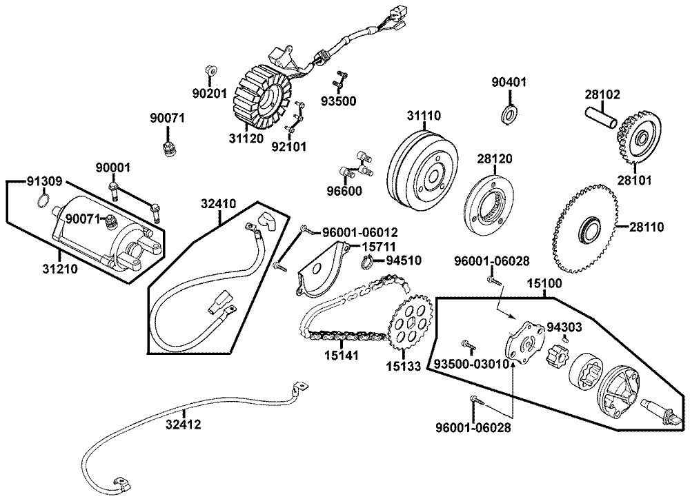 Lichtmaschine, Anlasser & Ölpumpe