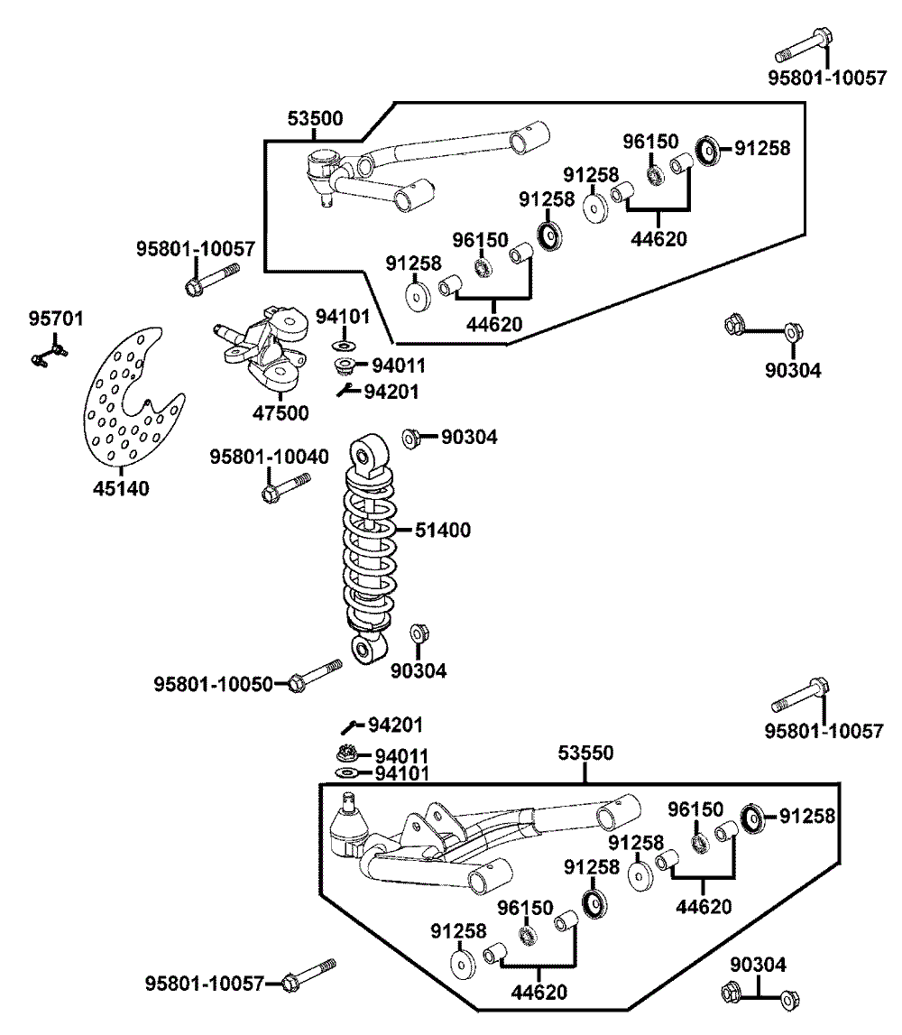 Federbein, Querlenker links