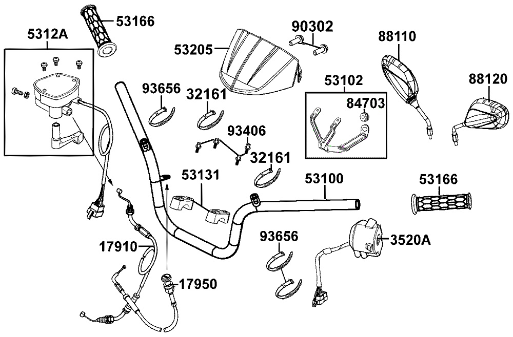 Lenker, Spiegel & Bowdenzüge