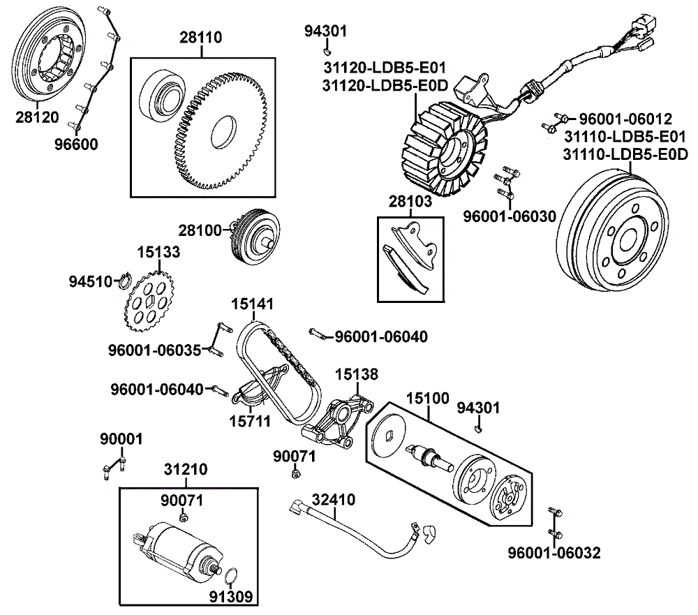 Lichtmaschine, Anlasser & Ölpumpe
