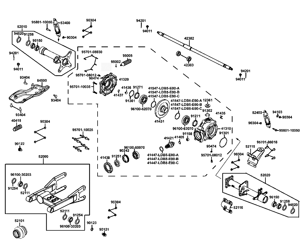 Schwinge & Getriebe Hinterachse