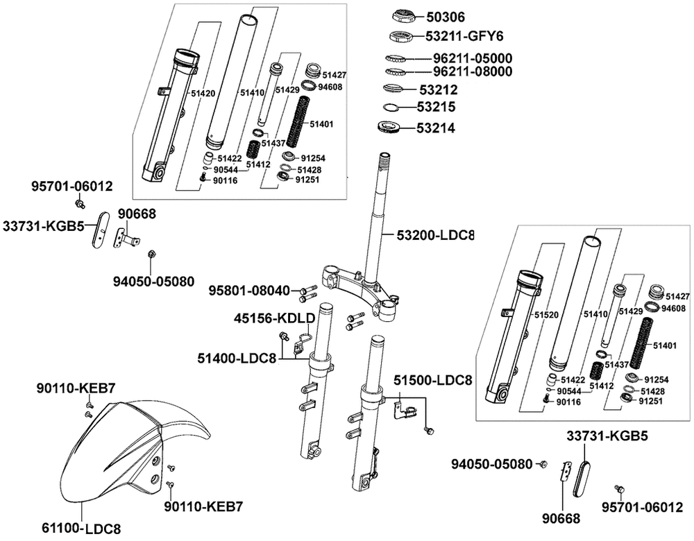 Gabel & Kotflügel vorne