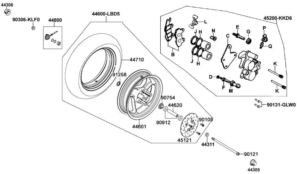 Vorderrad mit Bremse