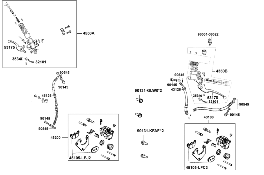 Bremshebel & Bremsschlauch vorne & hinten