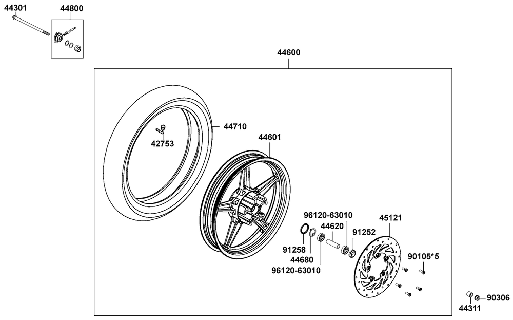 Vorderrad mit Bremse