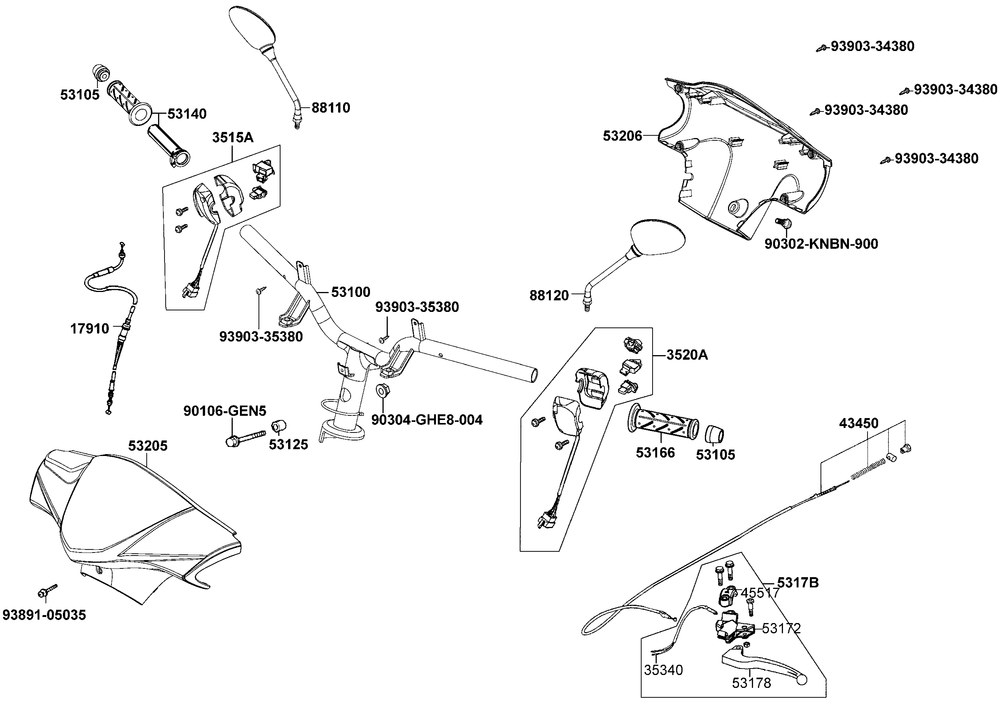 Griffe, Spiegel, Lenker & Lenkerverkleidung
