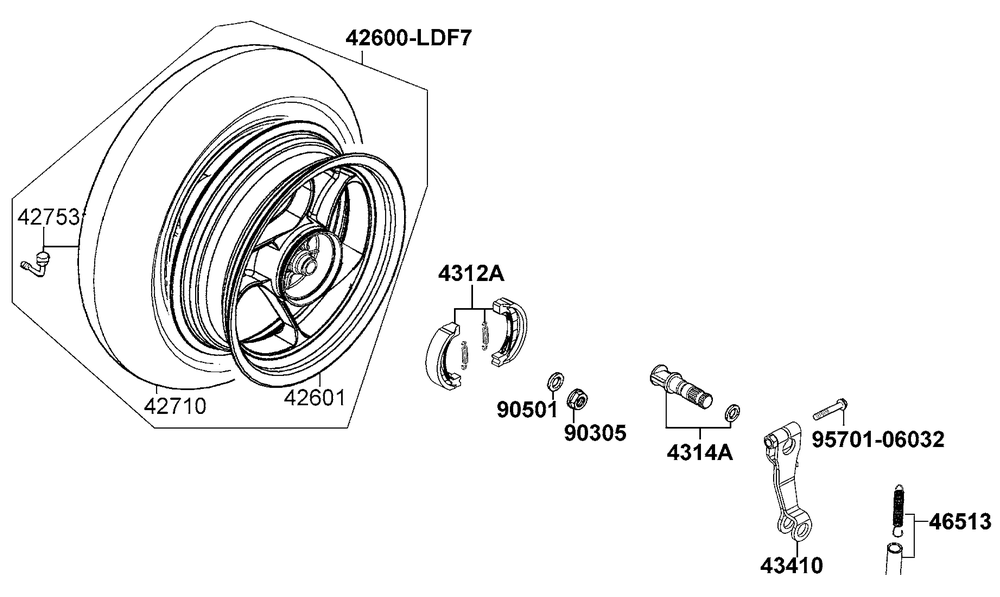 Hinterrad mit Bremse