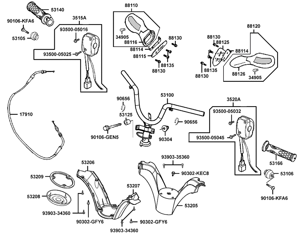Griffe - Spiegel - Lenker