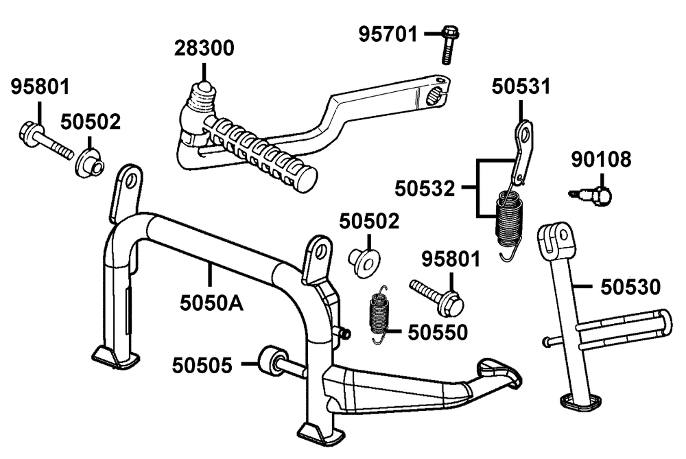 Haupt-, Seitenständer Kickstarte