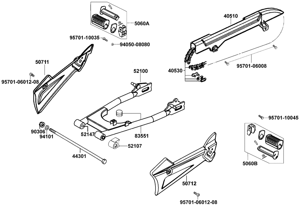 Hinterradschwinge & Pedale