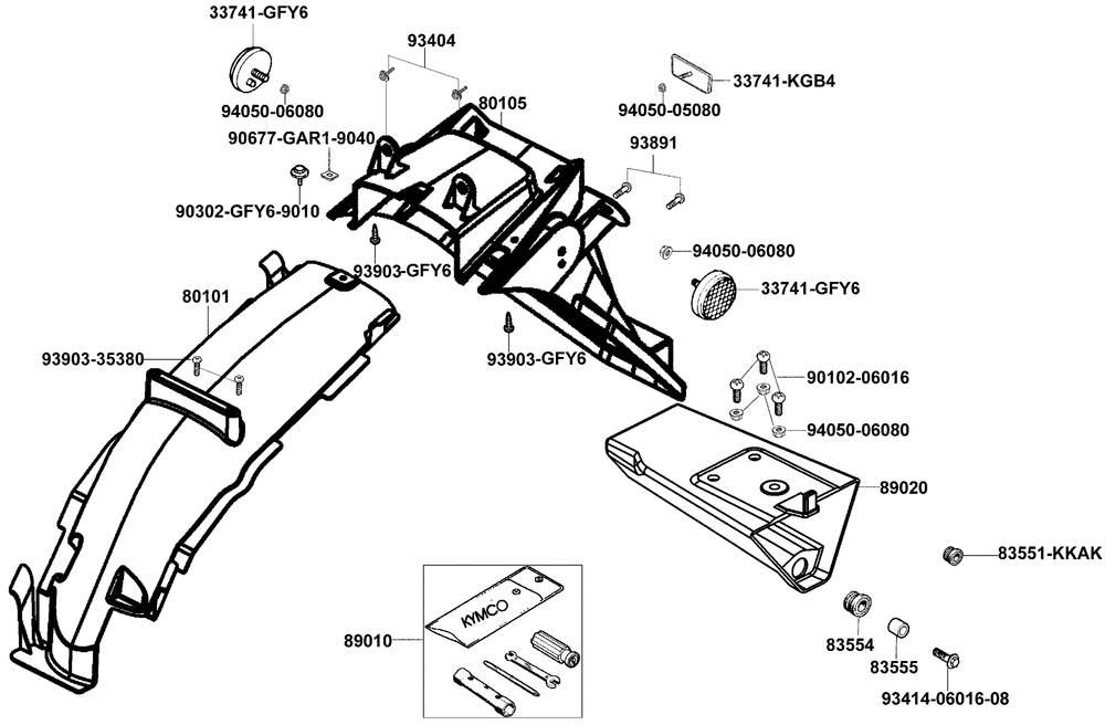 Kotflügel hinten & Bordwerkzeug