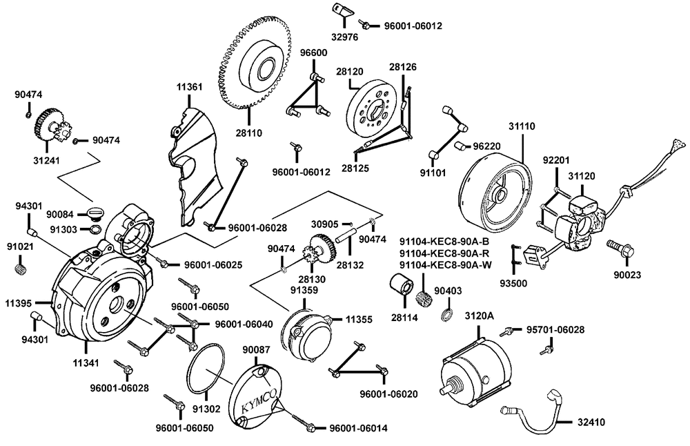 Lichtmaschine, Anlasser & Gehäusedeckel