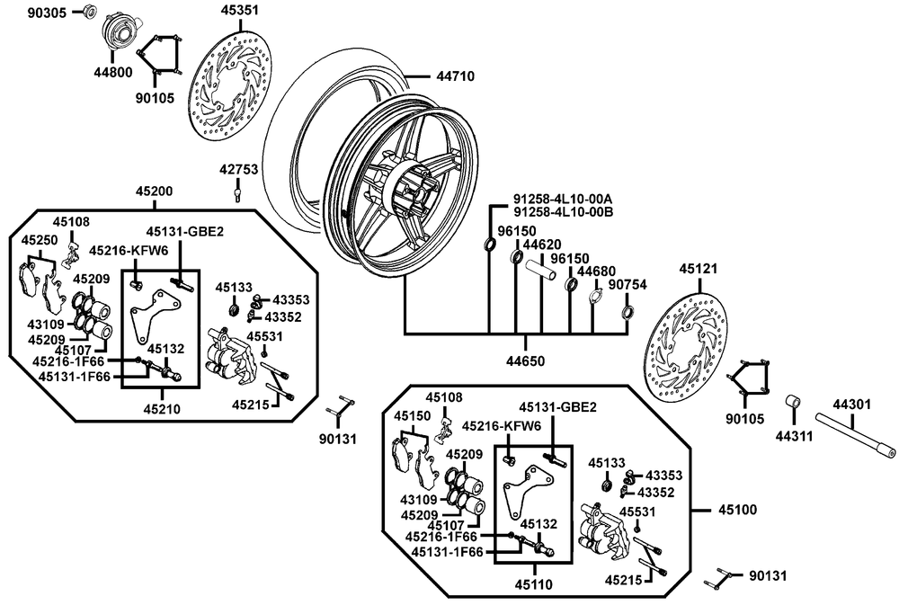 Vorderrad mit Bremsscheibe