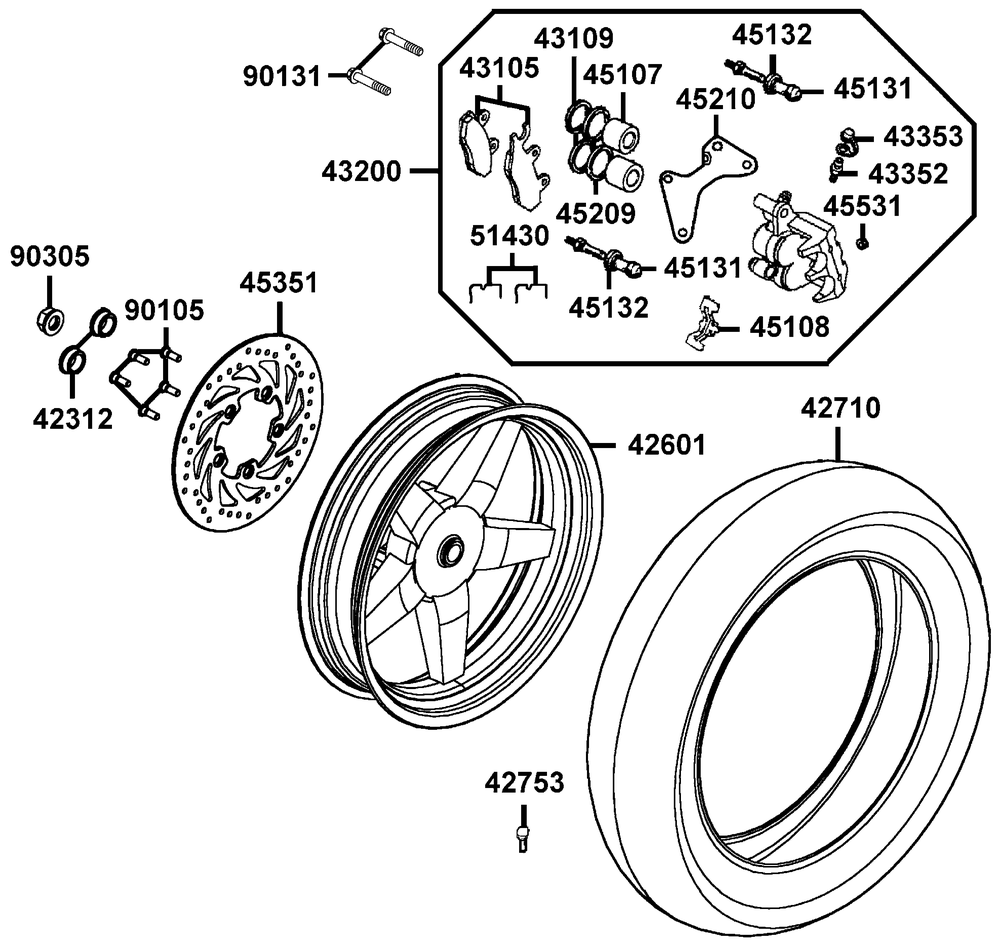 Hinterrad mit Bremsscheibe