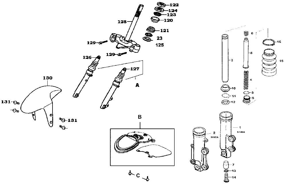 Gabel mit Stoßdämpfer
