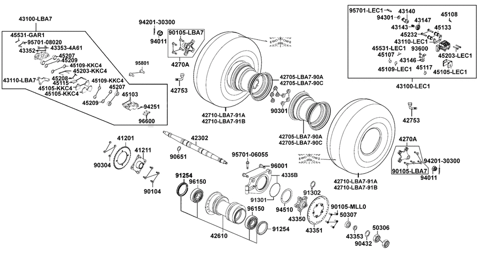 Räder hinten, Antrieb mit Bremse