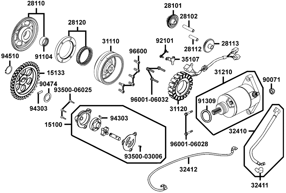Lichtmaschine, Anlasser & Ölpumpe