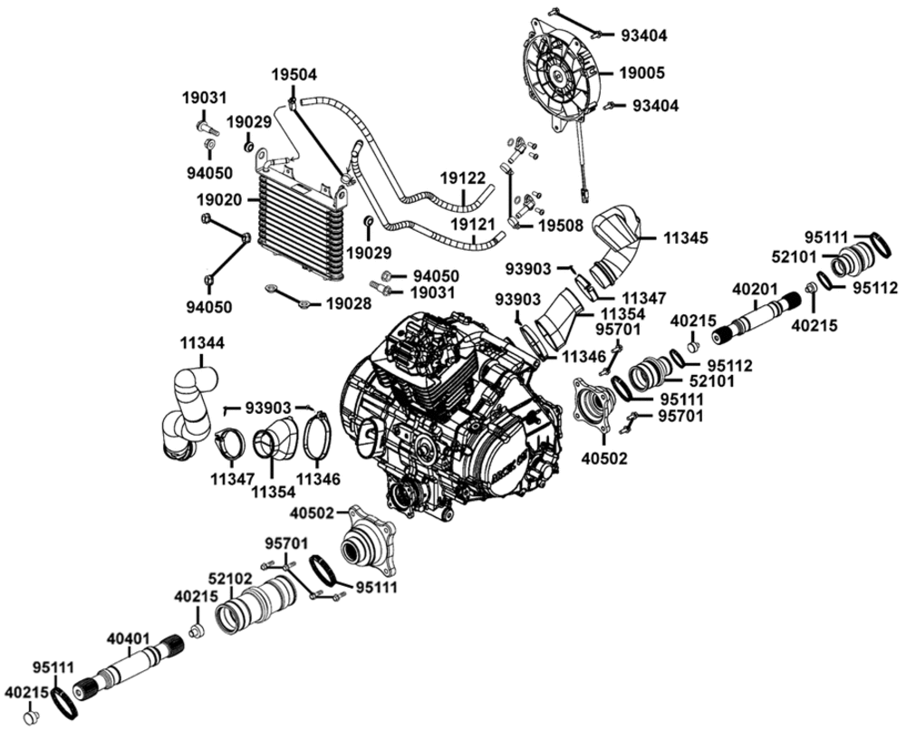 Kühlanlage & Luftschlauch-Variomatik, Kardanwelle vo. & hi.