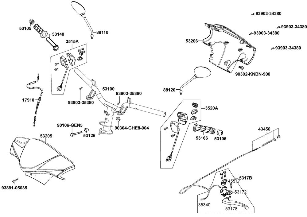 Griffe, Spiegel, Lenker & Lenkerverkleidung