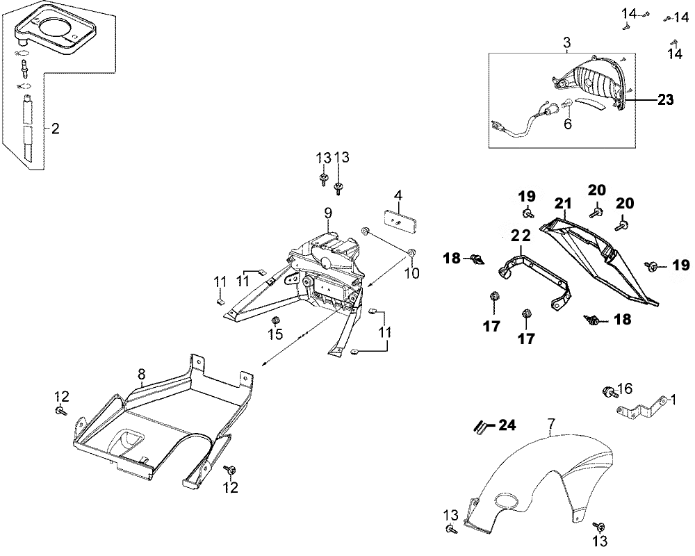 Rücklicht & Radabdeckung hinten
